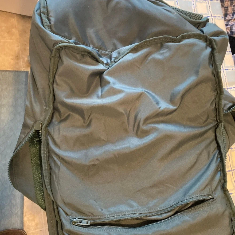 Lacoste Green Recycled Polyester Backpack Logo Straps Buckle Daypack Bag